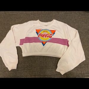 Vintage Coca Cola Crop Sweatshirt Belly Shirt M